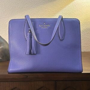 Kate Spade medium top zip satchel WKRU6703 Rowe periwinkle twilight 445